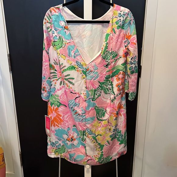 Nwt target lily pulitzer dress or cover up summer dress - floral print medium - Picture 2 of 3